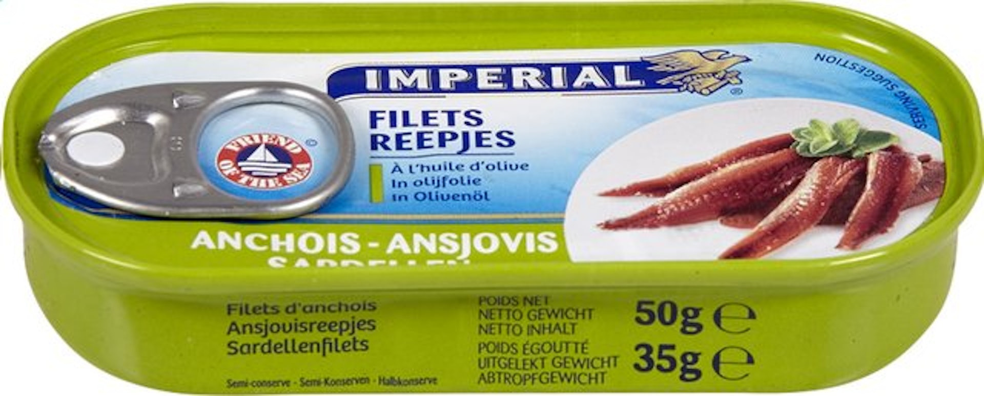 IMPERIAL ansjovisreepjes olijfolie 50g