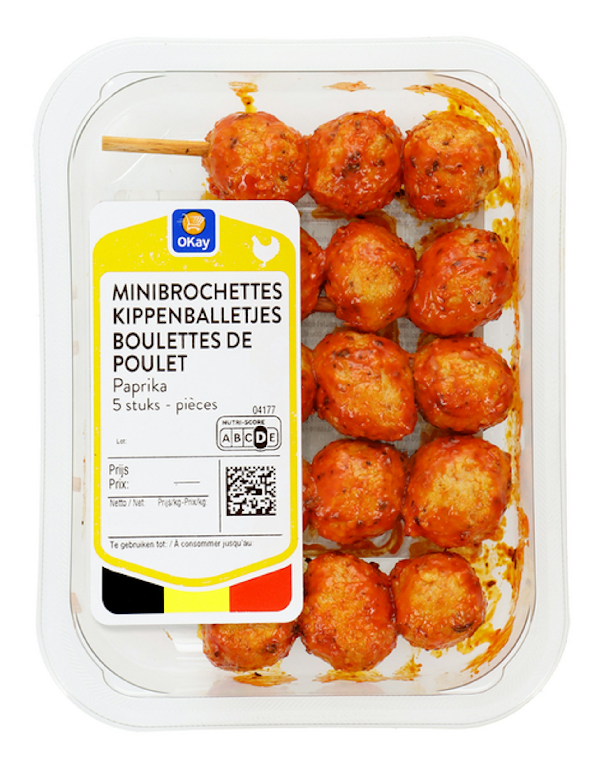 OKAY Mini kippenballetjes paprika 5x36g