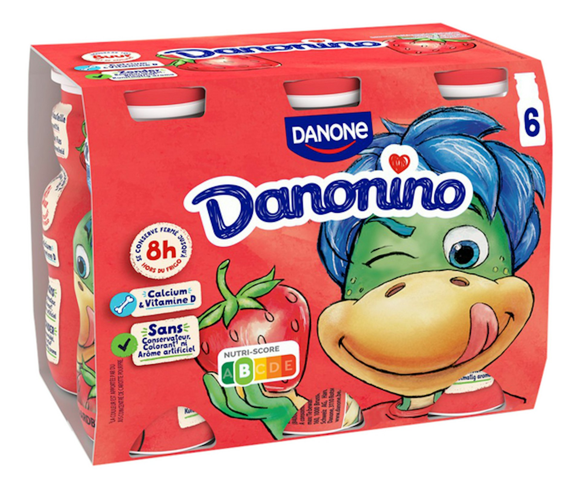 DANONINO drink aardbei 6x100ml