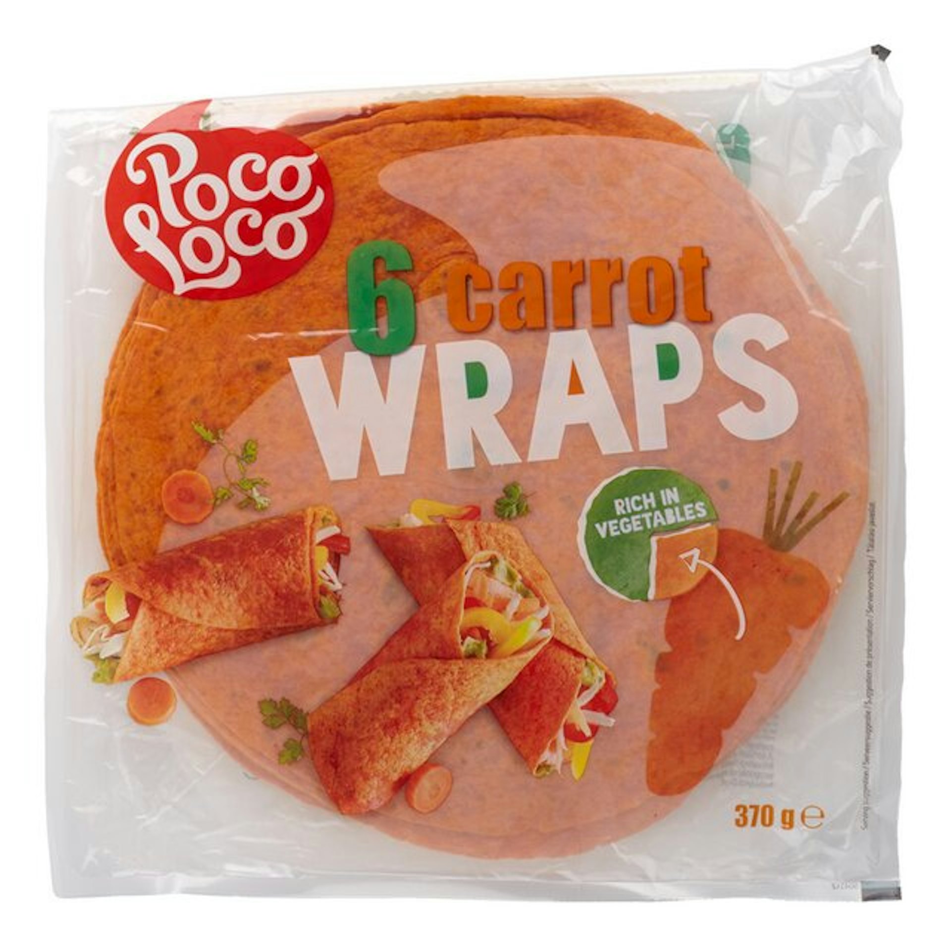 POCO LOCO veggie wrap wortelen 25cm 370g