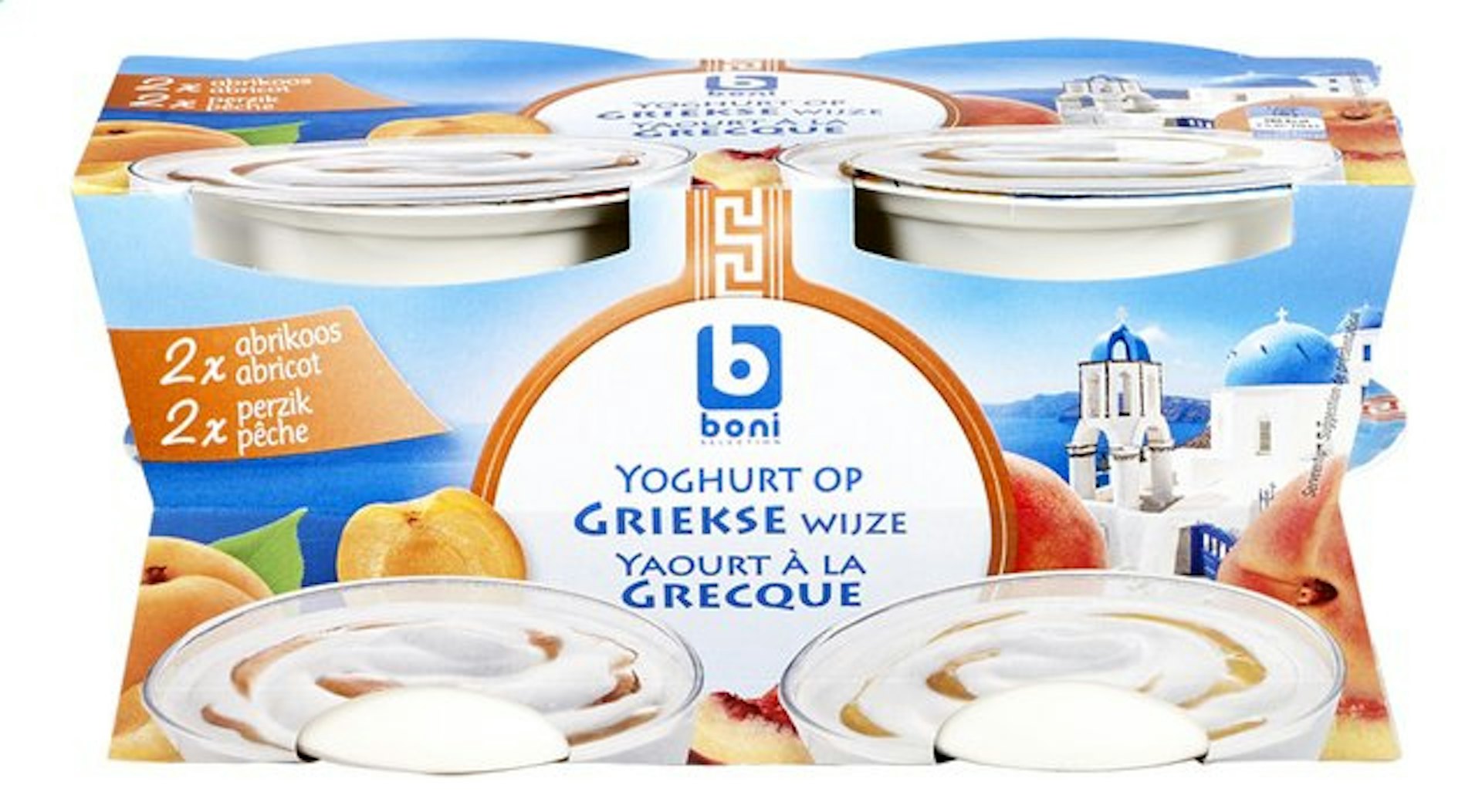 BONI Griekse yoghurt abr/perzik 4x150g