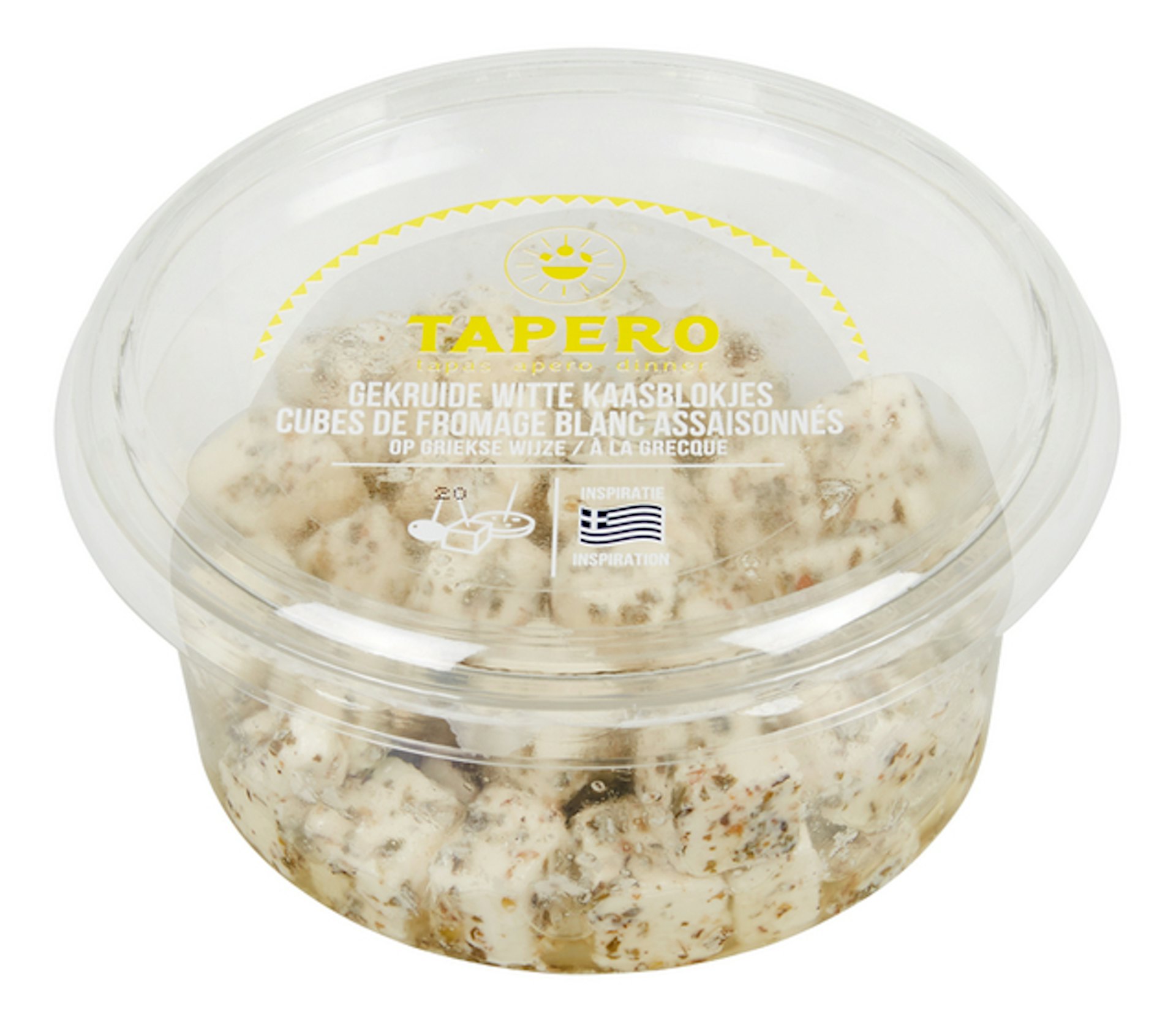 TAPERO witte kaasblokjes griekse w. 150g