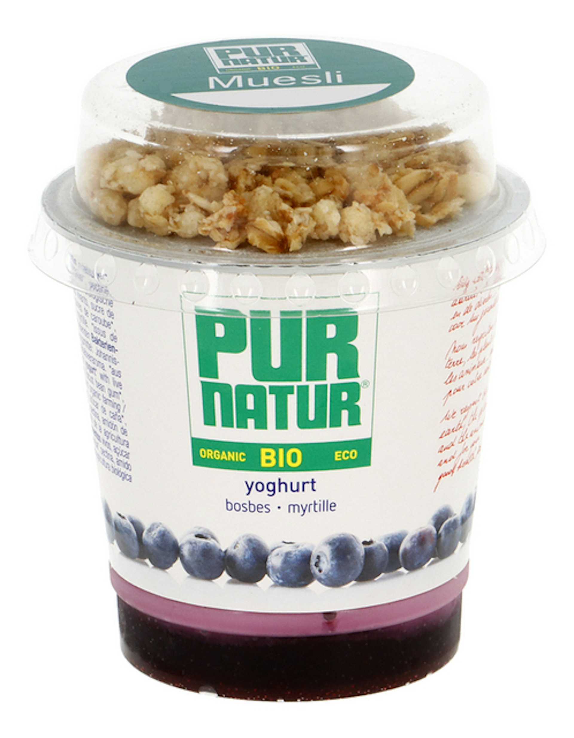 PUR NATUR yoghurt bosbes muesli Bio 160g