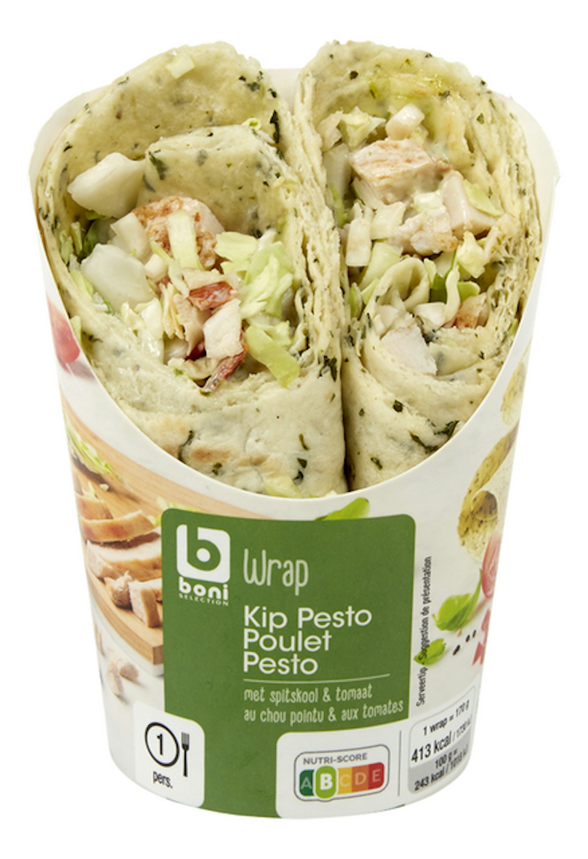 BONI Wrap kip pesto 170g