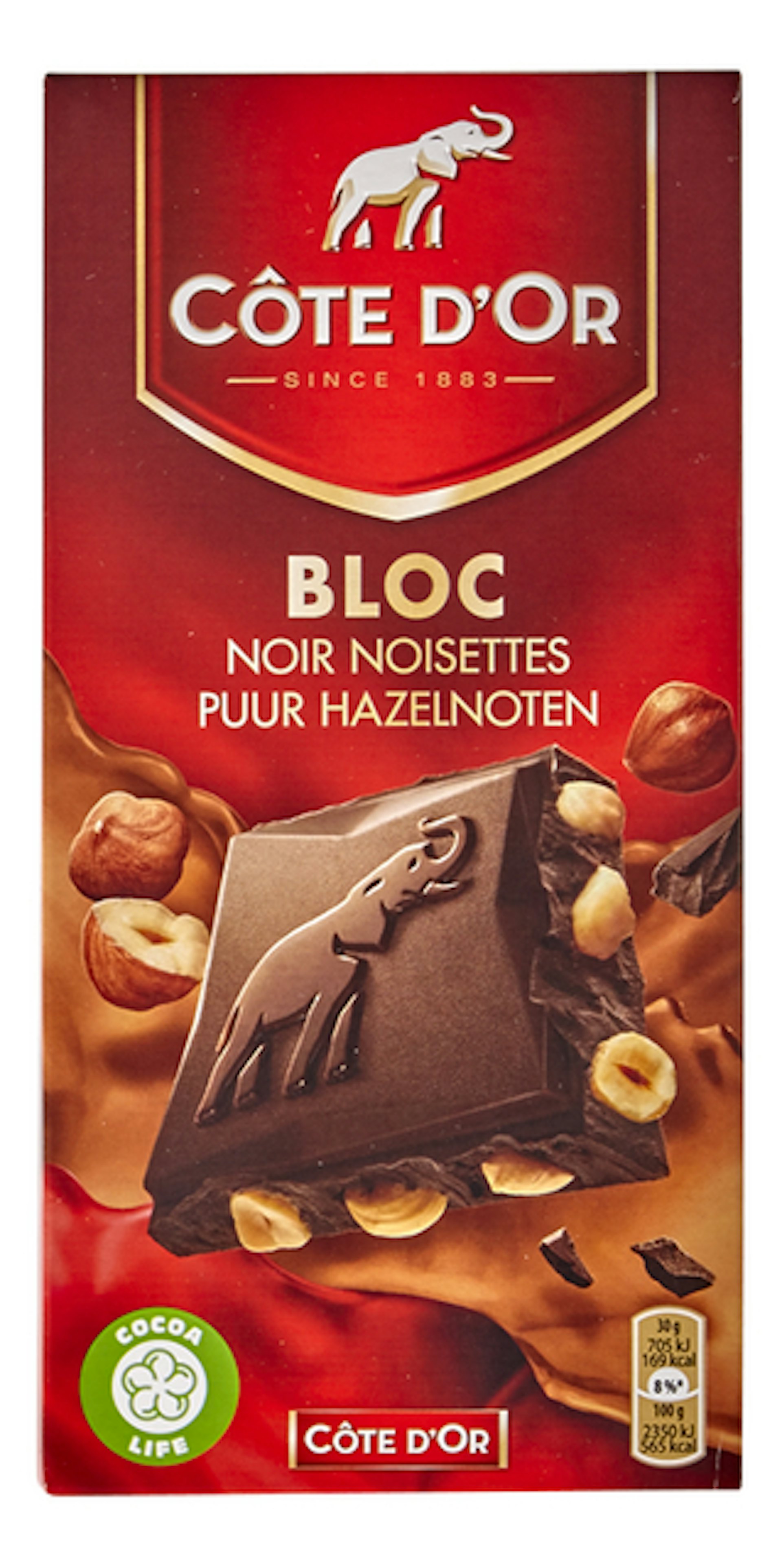 CÔTE D'OR Bloc puur hazelnoot 180g