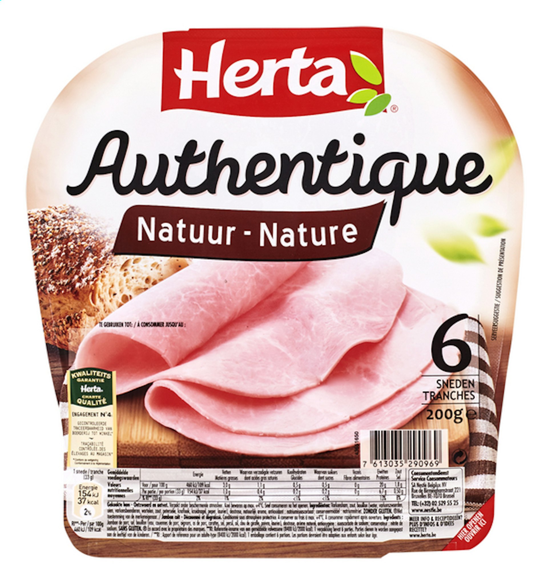 HERTA Authentique ham natuur sn. 200g