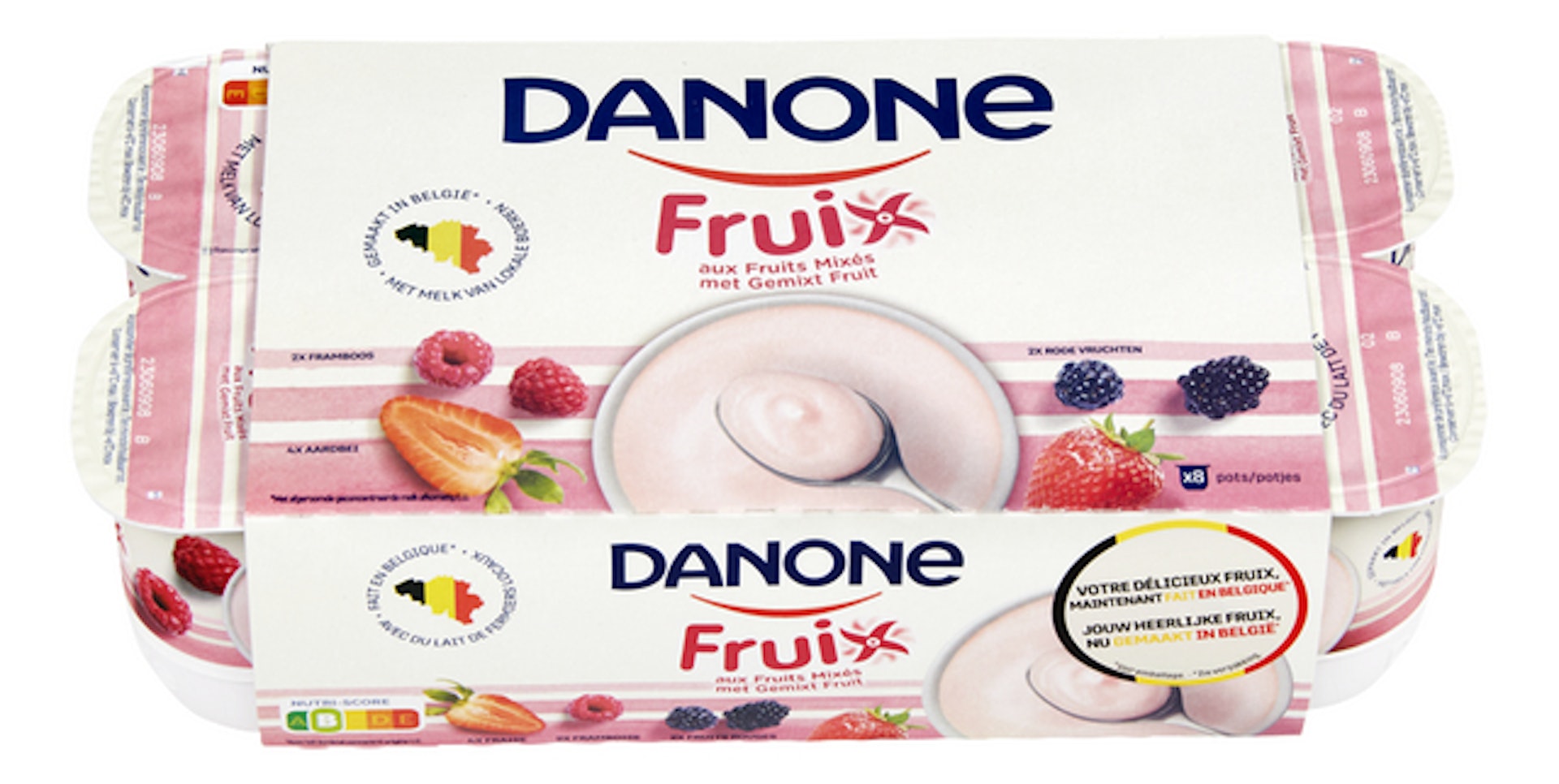 DANONE fruix yoghurt rode vrucht 8x125g