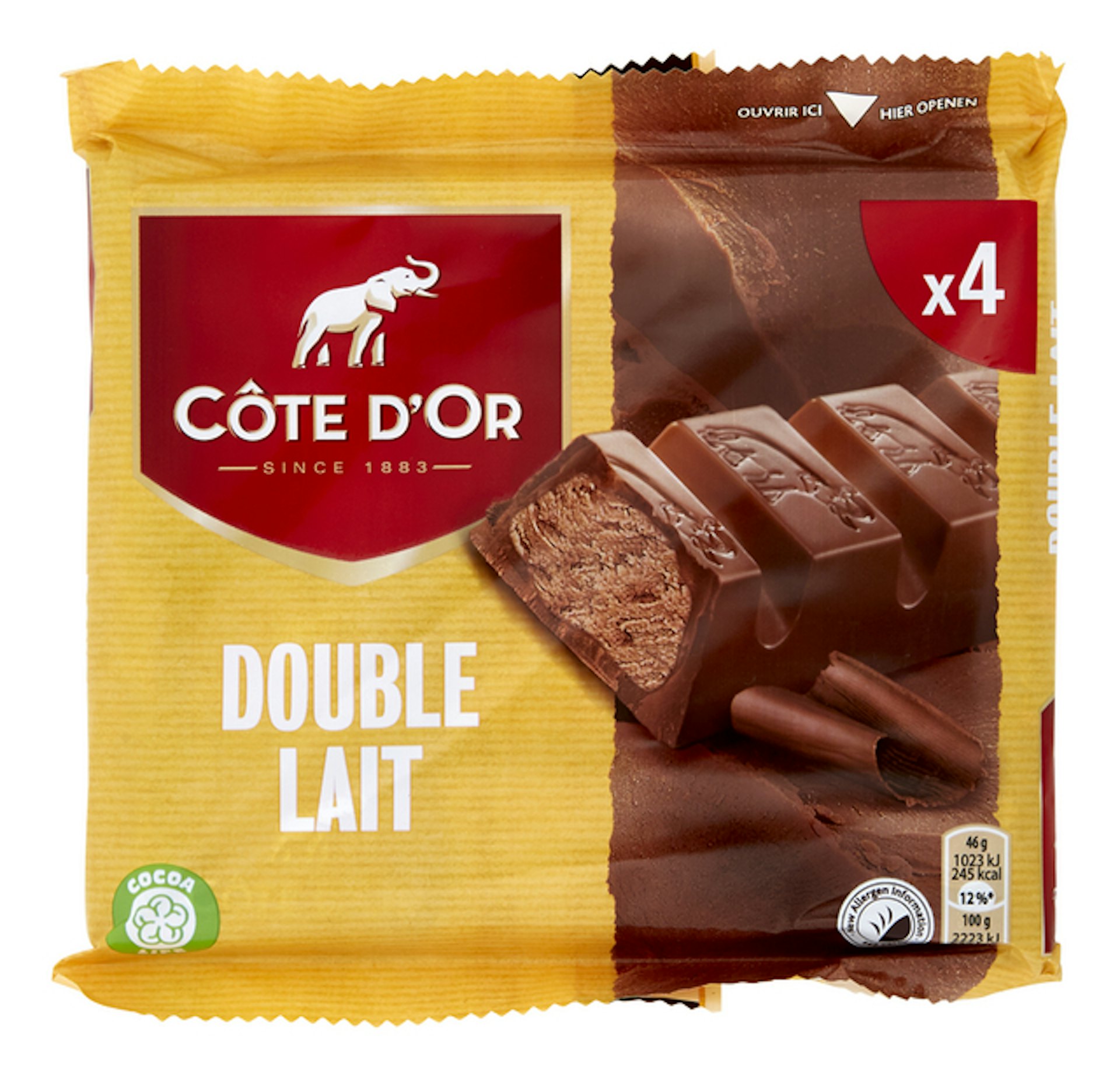 CÔTE D'OR Double Lait 4x46g